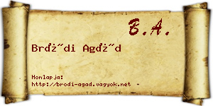 Bródi Agád névjegykártya